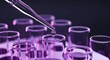 © farhan - A clear glass pipette precisely dispenses a vibrant purple liquid drop into a test tube, symbolizing scientific research, laboratory experimentation, and accurate chemical analysis crucial for modern