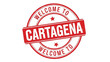 © Boshir - Red circular stamp with welcome to Cartagena text white