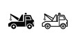 © APIM02SN - Two black tow truck icons depicted in a simple flat style