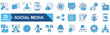 © Roronoa15 - Social Media icon set Blue Monochrome Flat concept for vector illustration concept for social, network, digital, like, content, design, save, post, share, censoring, news, comment, communication