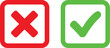 © Mst - Illustration of a red cross and a green check mark in square boxes