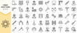 © TriMaker Pro - Simple Outline Set of labor and tools icons. Linear style icons pack. Vector illustration