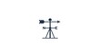 © logitech - Minimalist vector illustration of a traditional weather vane indicating wind direction with clear cardinal points, symbolizing meteorological observation and directional guidance for forecasting