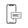 © Joyadobe - Smartphone and message icon flat style isolated on white background. Sms symbol. Vector illustration