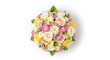 © saidurbd - Elegant bouquet of mixed roses and flowers arranged beautifully in a round shape.