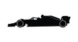 © Komla02 - A striking black silhouette of a modern formula one race car showcasing speed and precision silhouette high quality