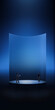 © Lustre Art Group  - Minimal artwork professionals presenting inside blue holographic stage environment. Concept of digital presentation, data visualization, virtual workspace and technology driven strategy discussion.