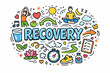 © Pavlo - Wellness recovery doodle with yoga and healthy lifestyle elements