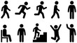 © balma - すいすいと様々なアクションをとるピクトグラムのセットです。フラットなデザインは、動画の解説シーンやビジネス資料の図解に最適です。日々の活動や前進する動きを通じて、見る人に未来への成長と活力を感じさせます。