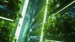 © Zhanna - High-tech indoor vertical farm with glowing LED lights