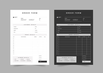  Professional Sales Invoice and Order Sheet, Print Ready Invoice and Order Form