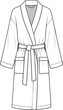 © Najmin - WebWomen's long spa bathrobe technical flat sketch, tie waist dressing gown CAD drawing, sleepwear fashion vector illustration, cad drawing flat vector illustration.