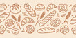 © jonty - Bakery bread seamless pattern vector with hand drawn pastry croissant baguette and wheat background design