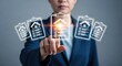 © The Little Hut - Home Inspection Checklist Visualization: Person Interacting with Digital Interface for Property Assessment and Real Estate Services