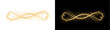 © MariaAlam - PNG image of Golden Glitter Swirl Divider on Black and transparent background. Abstract glowing wave, luxury decoration line, and magic sparkle dust.