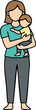 © DLC Studio - vector illustration of a mother holding her baby