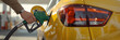 © tanya78 - A hand from a car fills up a car with gasoline at a gas station