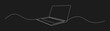 © alpha - Minimalist Line Art Laptop with Wavy Line on Black Background