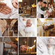© New Africa - Baptism. Collage with photos of Christian sacrament