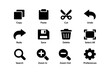 © Cali6ro - Essential computer icons: copy, paste, cut, undo, redo, save, delete, select