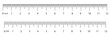© BEST TOP CRAFT - Ruler scales 1to 10, 12 centimeters, inches markup, numbers. Measuring sticks. Distance, height, length measurement, sewing tool black mockup. Measuring chart, metric, imperial units icon template.