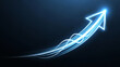 © Arip - Dynamic glowing blue arrow illustrating the concept of rapid growth and forward momentum, symbolizing innovation, success, and future direction.