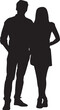 © Qurban Vector  - Young Couple Standing Black Silhouette Vector isolated on white background