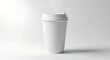 © Witcher - White Takeaway Coffee Cup with Lid, Hot Beverage To-Go Concept Isolated on White Background