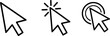 © Sajjat - Mouse Cursor Click Icons Set with Arrow Pointer Selection and Press Action Outline Vector Illustration