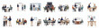 © Haimura - Flat Design Diverse Business People Meeting and Working in Various Poses Illustration