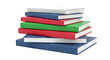 © Humairaasyifa - Stack of colorful hardcover books on white background