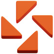 © Flowicon - 3D Orange Floating Triangle Fragment Abstract Shape