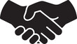 © MDKHURSHED - Silhouette handshake icon outline vector illustration no background.