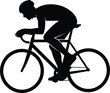 © Kohinur - Silhouette of a cyclist riding a bicycle isolated on transparent background