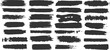 © Artful - Collection of various black paint brushstrokes on white background. Black paint splatters and brush strokes on white background.
