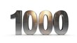© DewanggaXXX_naga - Large metallic digits spelling out the number one thousand against a clean white background
