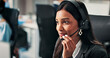 © P2000/peopleimages.com - Computer, business and woman in call center for help desk, banking support or coworking. Smile, hotline and consultant with technology for customer service, account feedback and financial loan