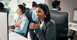 © P2000/peopleimages.com - Call center, computer and woman in office, internet or communication with system solution. Employees, help desk and people with pc, coworking or contact us with conversation, crm and customer service