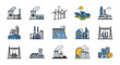 © Janahchan - Various illustrations of different types of power plants and energy sources for industry.