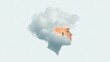 © Iaroslav - Woman's profile with mind full of clouds and thinking about a challenge or small person's journey