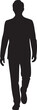 © shopone - Black silhouette of a walking man in business attire