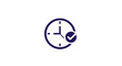 © Vans - Clock with check mark symbol.