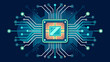 © laxmidesign - Advanced microchip circuit with futuristic digital interface design Vector