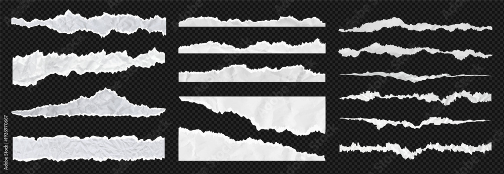 Paper Rip Edge 4k Jagged torn paper rip edge effect on clean white recycled sheet texture ...