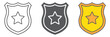 © amin268 - Police badge line icon, officer and law, shield with star sign, vector graphics, a linear pattern on a white background.