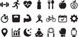 © harry - Collection of icons representing health, fitness, and wellness concepts.