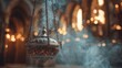 © Taiwo - Mystical hanging thurible gracefully releasing fragrant sacred smoke in an old, softly lit church, evoking peace, reflection, and spiritual tradition.