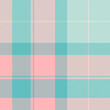 © SolaruS - Online background plaid vector, stitched tartan seamless pattern. Christmas card textile fabric texture check in light and teal colors.