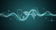 © Yaiza Canvas - Futuristic Telemedicine and Digital Health Concept with Glowing Stethoscope and Interconnected Data Streams on Teal Background