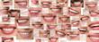 © New Africa - Dental care. People with healthy teeth, collage of smiles